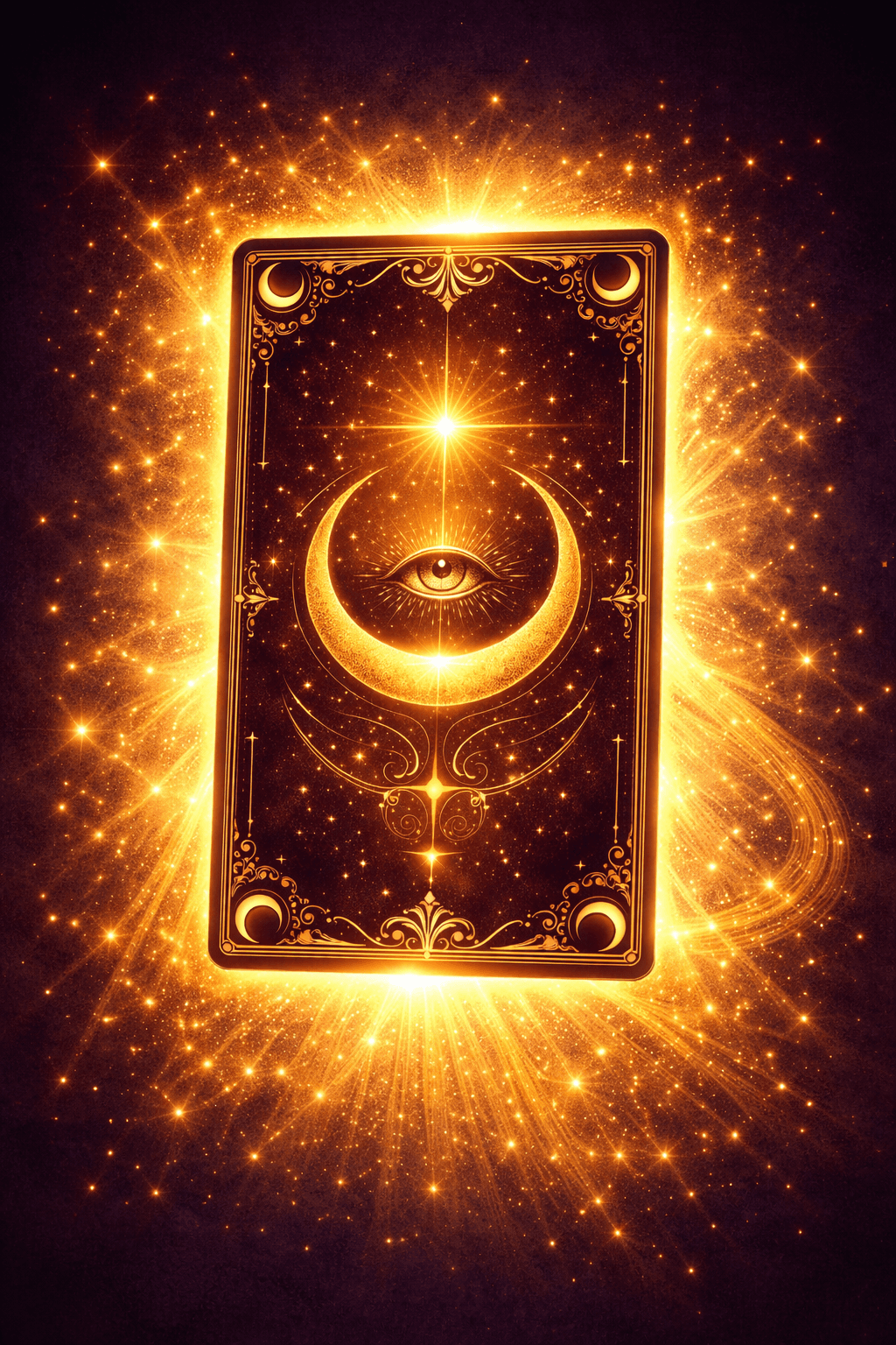 Carta do dia brilhando com luz dourada mística